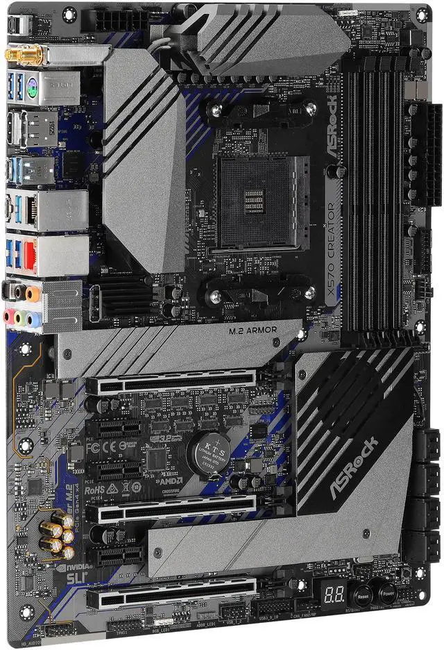Alt view image 2 of 10 - ASRock X570 CREATOR AM4 AMD X570 ATX AMD Motherboard