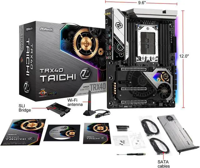 Alt view image 8 of 9 - ASRock TRX40 TAICHI sTRX4 AMD TRX40 ATX AMD Motherboard