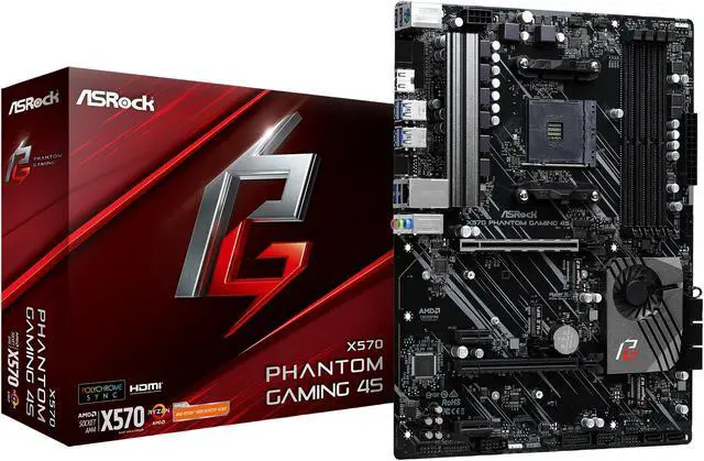 Alt view image 10 of 10 - ASRock X570 Phantom Gaming 4S AM4 AMD X570 ATX AMD Motherboard