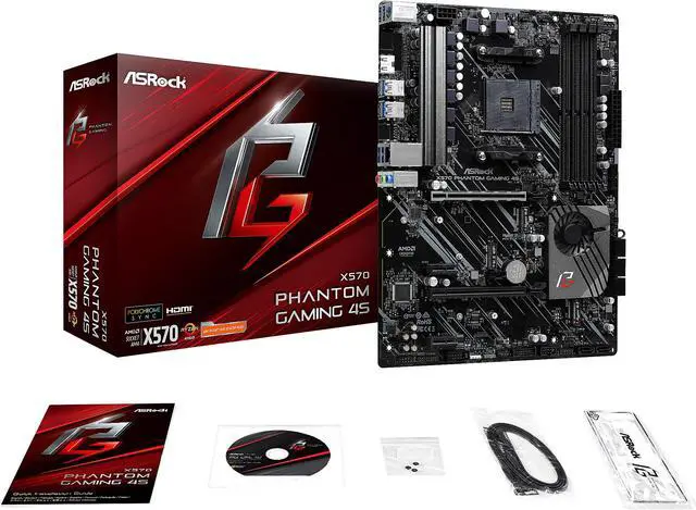 Alt view image 8 of 10 - ASRock X570 Phantom Gaming 4S AM4 AMD X570 ATX AMD Motherboard