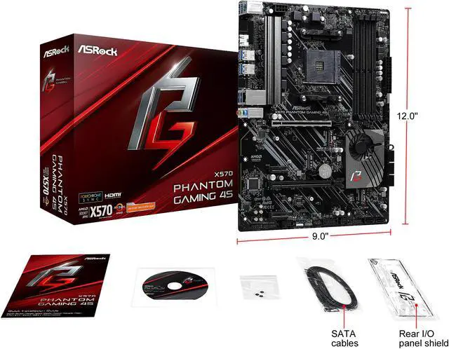 Alt view image 9 of 10 - ASRock X570 Phantom Gaming 4S AM4 AMD X570 ATX AMD Motherboard