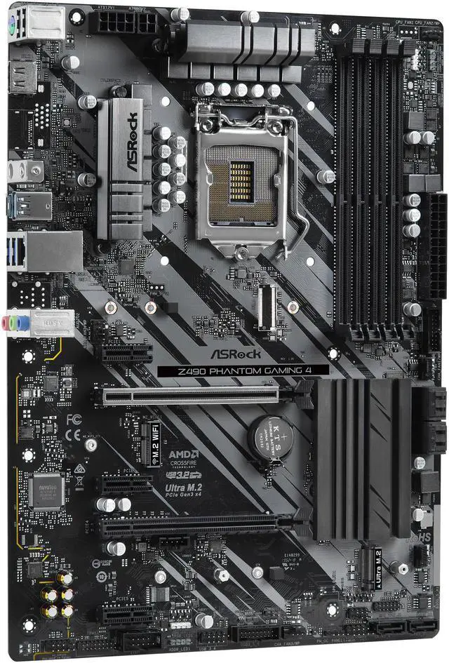 Alt view image 3 of 8 - ASRock Z490 Phantom Gaming 4 LGA 1200 Intel Z490 ATX Intel Motherboard