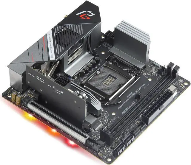 Alt view image 3 of 10 - ASRock Z490 Phantom Gaming-ITX/TB3 LGA 1200 Intel Z490 Mini ITX Intel Motherboard