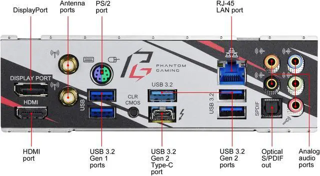 Alt view image 5 of 10 - ASRock Z490 Phantom Gaming-ITX/TB3 LGA 1200 Intel Z490 Mini ITX Intel Motherboard