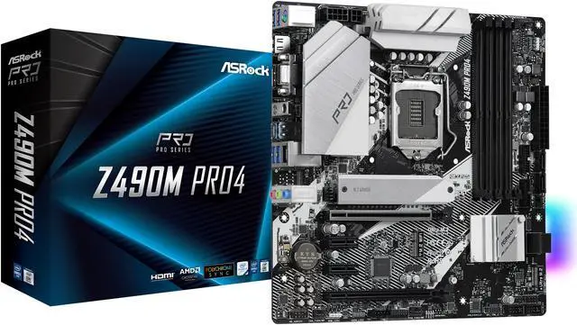 Alt view image 6 of 8 - ASRock Z490M Pro4 LGA 1200 Intel Z490 Micro ATX Intel Motherboard