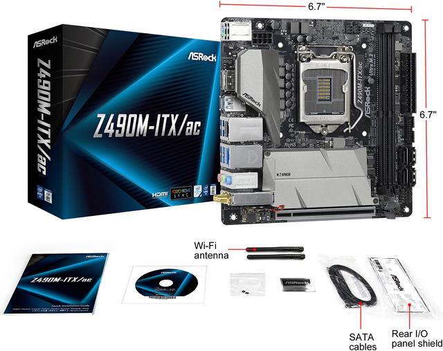 Alt view image 5 of 5 - ASRock Z490M-ITX/ac LGA 1200 Intel Z490 Mini ITX Intel Motherboard
