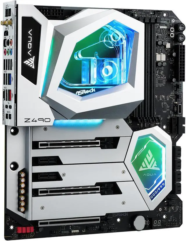 Alt view image 2 of 10 - ASRock Z490 AQUA LGA 1200 Intel Z490 Extended ATX Intel Motherboard