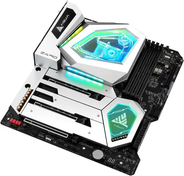 Alt view image 4 of 10 - ASRock Z490 AQUA LGA 1200 Intel Z490 Extended ATX Intel Motherboard