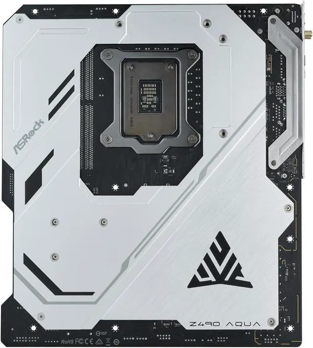 Alt view image 6 of 10 - ASRock Z490 AQUA LGA 1200 Intel Z490 Extended ATX Intel Motherboard