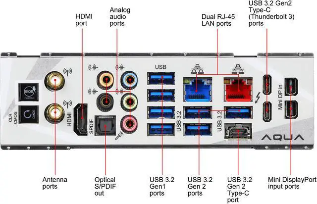 Alt view image 5 of 10 - ASRock Z490 AQUA LGA 1200 Intel Z490 Extended ATX Intel Motherboard
