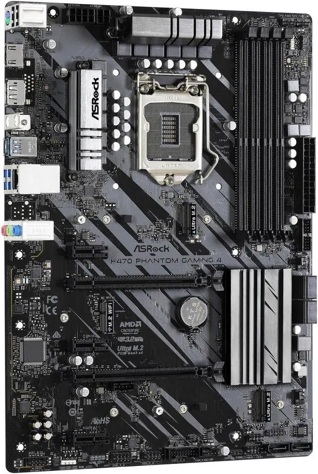 Alt view image 3 of 10 - ASRock H470 Phantom Gaming 4 LGA 1200 Intel H470 ATX Intel Motherboard