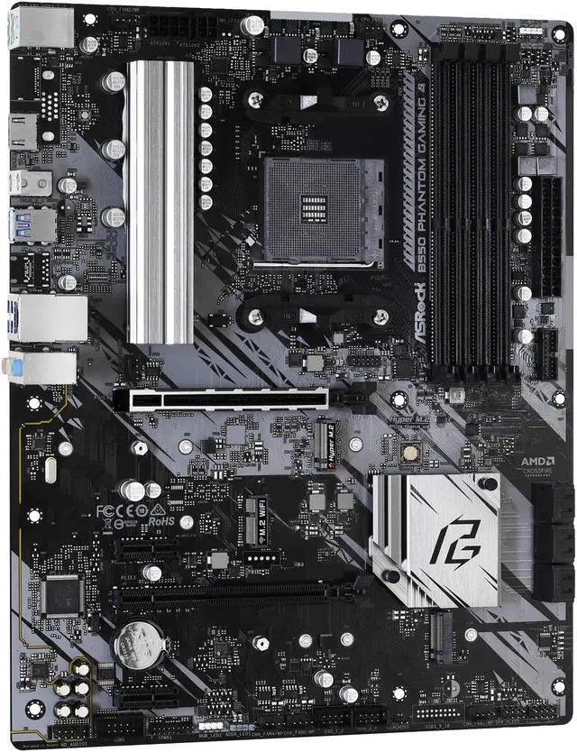 Alt view image 4 of 10 - ASRock B550 Phantom Gaming 4 AM4 AMD B550 ATX AMD Motherboard