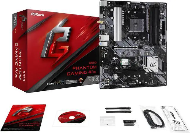 Alt view image 8 of 9 - ASRock B550 Phantom Gaming 4/ac AM4 AMD B550 ATX AMD Motherboard