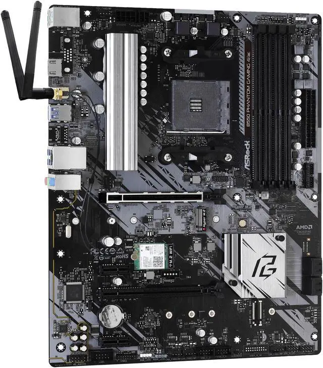 Alt view image 4 of 9 - ASRock B550 Phantom Gaming 4/ac AM4 AMD B550 ATX AMD Motherboard