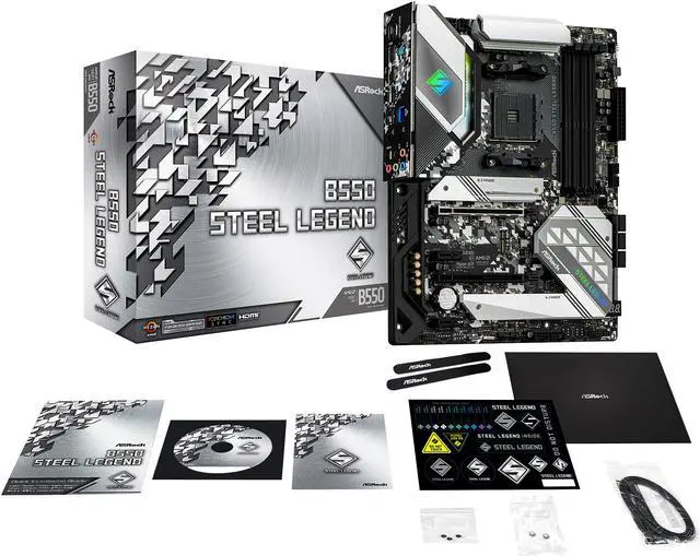 Alt view image 8 of 10 - ASRock B550 STEEL LEGEND AM4 AMD B550 ATX AMD Motherboard