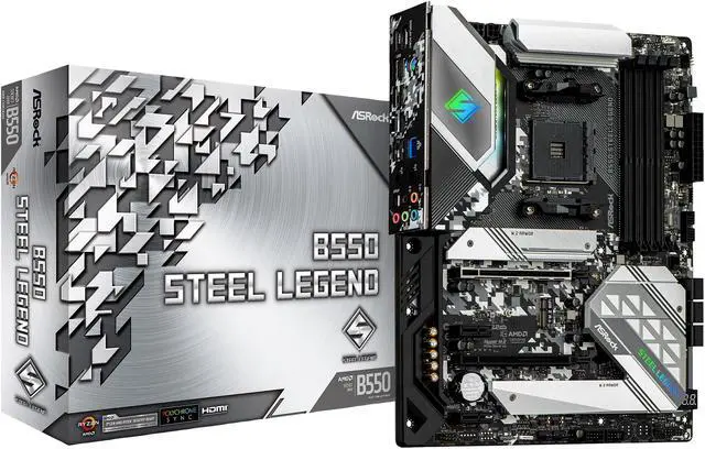 Alt view image 10 of 10 - ASRock B550 STEEL LEGEND AM4 AMD B550 ATX AMD Motherboard