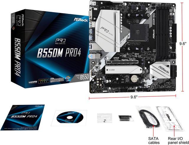 Alt view image 7 of 8 - ASRock B550M PRO4 AM4 AMD B550 Micro ATX AMD Motherboard