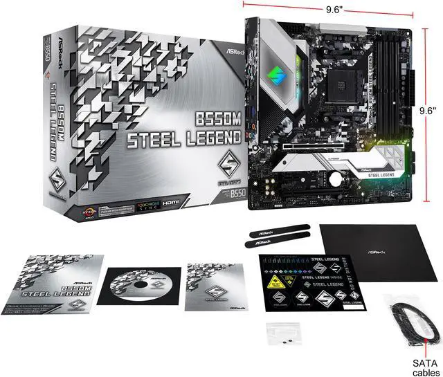 Alt view image 6 of 7 - ASRock B550M STEEL LEGEND AM4 AMD B550 Micro ATX AMD Motherboard
