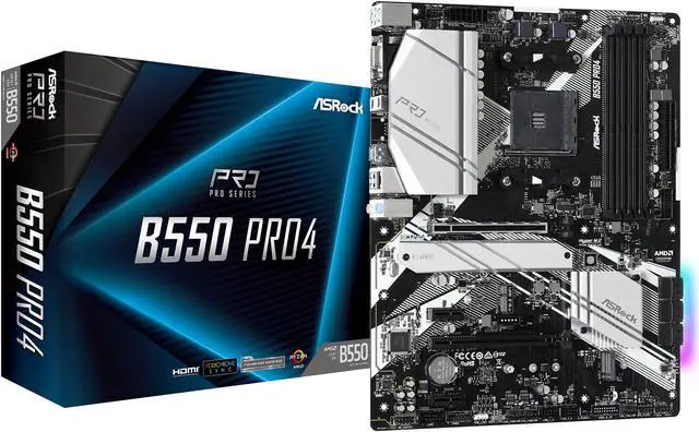 Alt view image 10 of 10 - ASRock B550 PRO4 AM4 AMD B550 ATX AMD Motherboard
