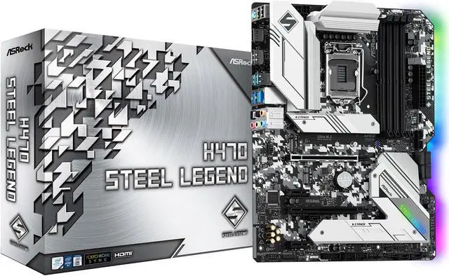 Alt view image 9 of 9 - ASRock H470 STEEL LEGEND LGA 1200 Intel H470 ATX Intel Motherboard