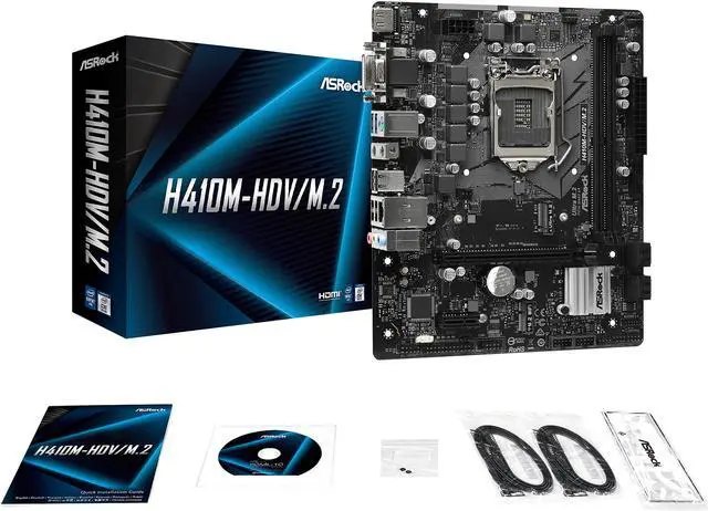 Alt view image 8 of 10 - ASRock H410M-HDV/M.2 LGA 1200 Intel H410 Micro ATX Intel Motherboard