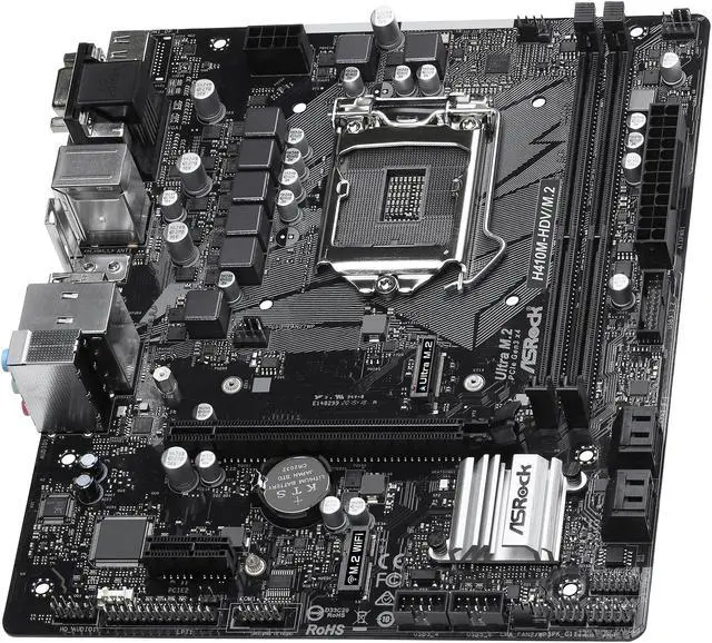 Alt view image 4 of 10 - ASRock H410M-HDV/M.2 LGA 1200 Intel H410 Micro ATX Intel Motherboard