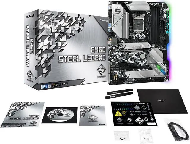 Alt view image 8 of 10 - ASRock B460 STEEL LEGEND LGA 1200 Intel B460 ATX Intel Motherboard