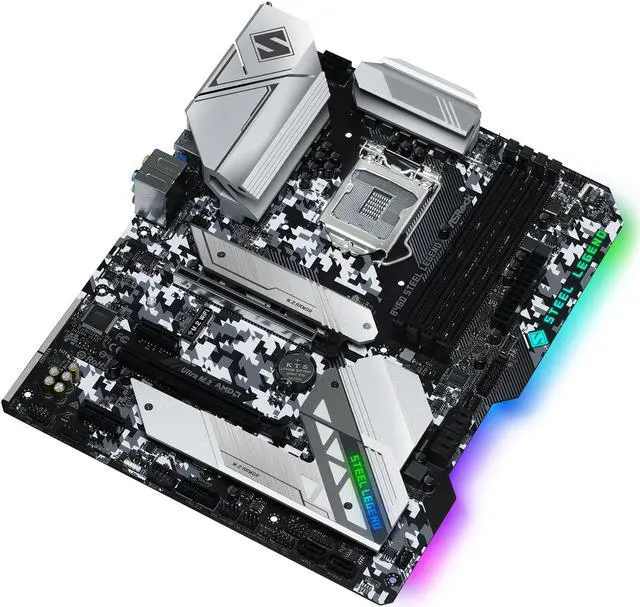 Alt view image 4 of 10 - ASRock B460 STEEL LEGEND LGA 1200 Intel B460 ATX Intel Motherboard
