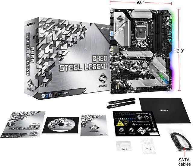 Alt view image 9 of 10 - ASRock B460 STEEL LEGEND LGA 1200 Intel B460 ATX Intel Motherboard