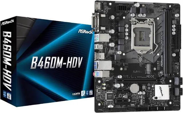 Alt view image 10 of 10 - ASRock B460M-HDV LGA 1200 Intel B460 Micro ATX Intel Motherboard