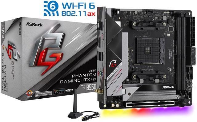 Alt view image 10 of 10 - ASRock B550 Phantom Gaming-ITX/ax AM4 AMD B550 Mini ITX AMD Motherboard