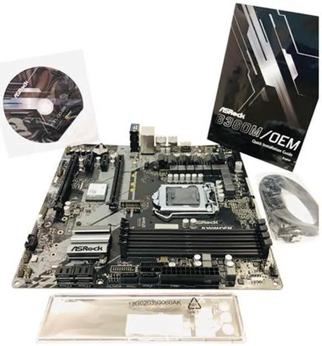 Alt view image 8 of 8 - ASRock B360M/OEM LGA 1151 (300 Series) Intel B360 SATA 6Gb/s Micro ATX Intel Motherboard, w/o M.2 Screws