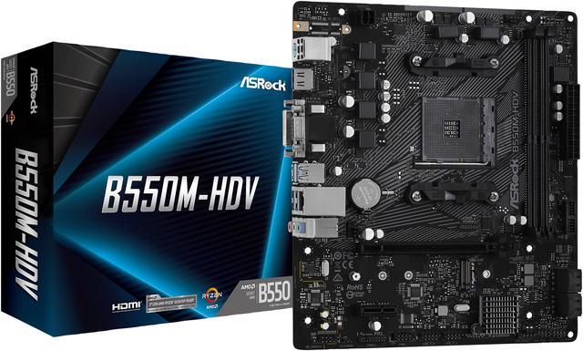 Alt view image 10 of 10 - ASRock B550M-HDV AM4 AMD B550 Micro ATX AMD Motherboard
