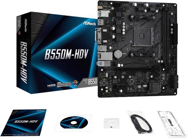 Alt view image 8 of 10 - ASRock B550M-HDV AM4 AMD B550 Micro ATX AMD Motherboard