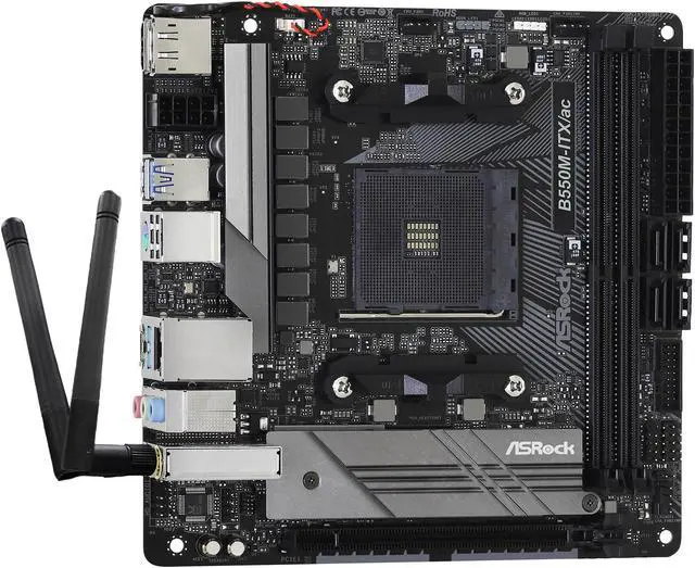 Alt view image 4 of 11 - ASRock B550M-ITX/AC AM4 AMD B550 Mini ITX AMD Motherboard