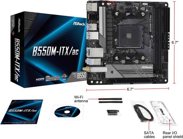 Alt view image 10 of 11 - ASRock B550M-ITX/AC AM4 AMD B550 Mini ITX AMD Motherboard