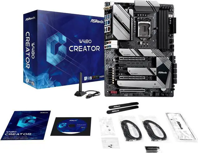 Alt view image 8 of 10 - ASRock W480 CREATOR LGA 1200 Intel W480 ATX Intel Motherboard