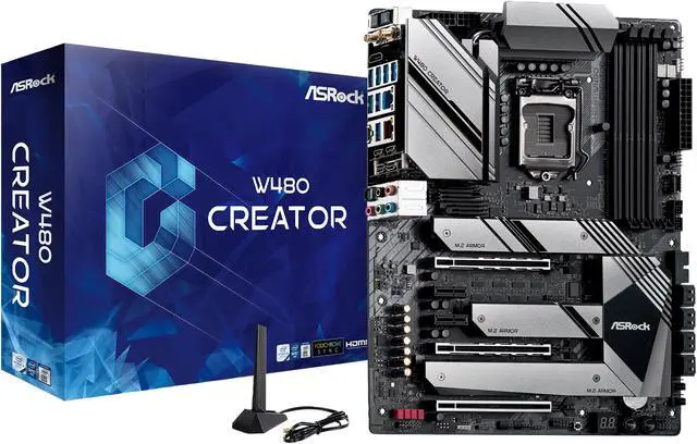 Alt view image 10 of 10 - ASRock W480 CREATOR LGA 1200 Intel W480 ATX Intel Motherboard
