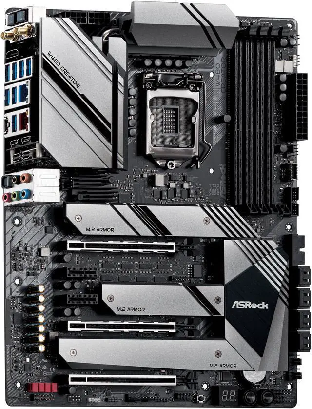 Alt view image 4 of 10 - ASRock W480 CREATOR LGA 1200 Intel W480 ATX Intel Motherboard