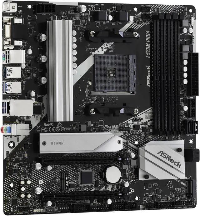 Alt view image 2 of 7 - ASRock A520M PRO4 AM4 AMD A520 Micro ATX AMD Motherboard