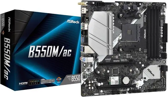 Alt view image 11 of 11 - ASRock B550M/AC AM4 AMD B550 Micro ATX AMD Motherboard