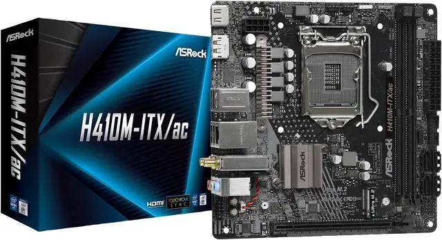 Alt view image 9 of 9 - ASRock H410M-ITX/AC LGA 1200 Intel H410 Mini ITX Intel Motherboard