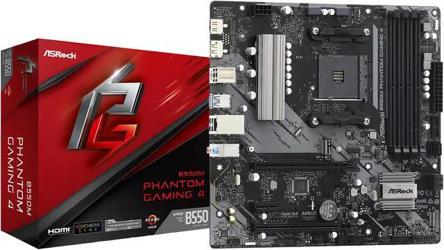 Alt view image 10 of 10 - ASRock B550M Phantom Gaming 4 AM4 AMD B550 Micro ATX AMD Motherboard