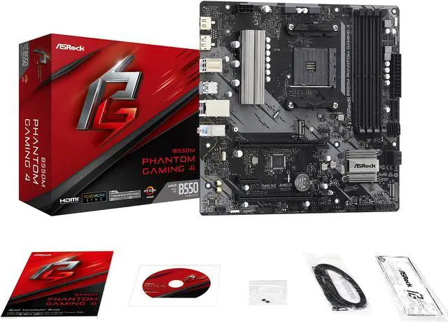 Alt view image 8 of 10 - ASRock B550M Phantom Gaming 4 AM4 AMD B550 Micro ATX AMD Motherboard
