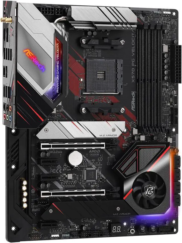 Alt view image 4 of 10 - ASRock X570 PG VELOCITA AM4 AMD X570 ATX AMD Motherboard
