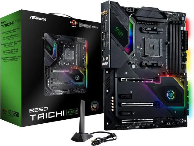 Alt view image 8 of 8 - ASRock B550 TAICHI RAZER Edition AM4 AMD B550 ATX AMD Motherboard