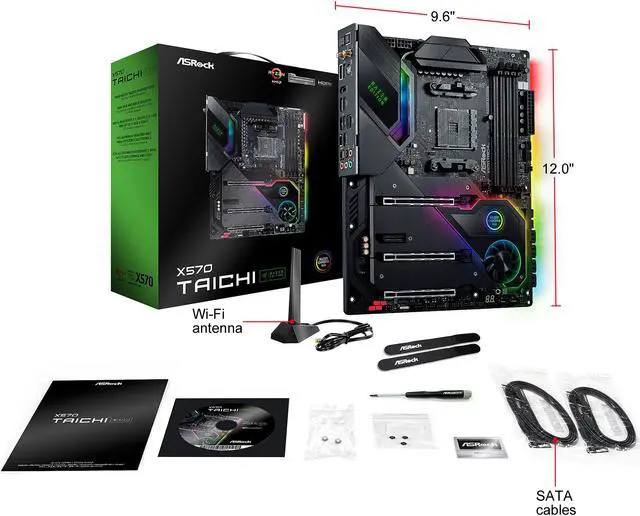 Alt view image 9 of 10 - ASRock X570 TAICHI RAZER Edition AM4 AMD X570 ATX AMD Motherboard