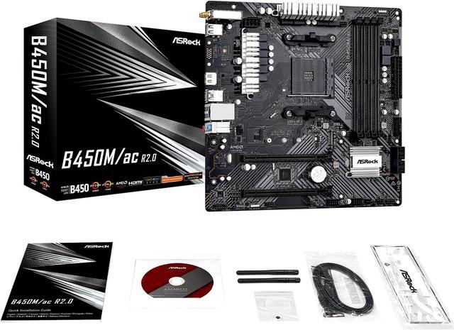 Alt view image 6 of 7 - ASRock B450M/AC R2.0 AM4 AMD Promontory B450 Micro ATX AMD Motherboard