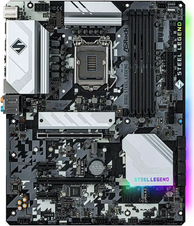 Alt view image 3 of 8 - ASRock B560 Steel Legend LGA 1200 Intel B560 ATX Intel Motherboard