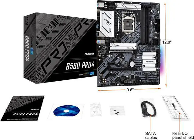 Alt view image 6 of 6 - ASRock B560 Pro4 LGA 1200 Intel B560 ATX Intel Motherboard